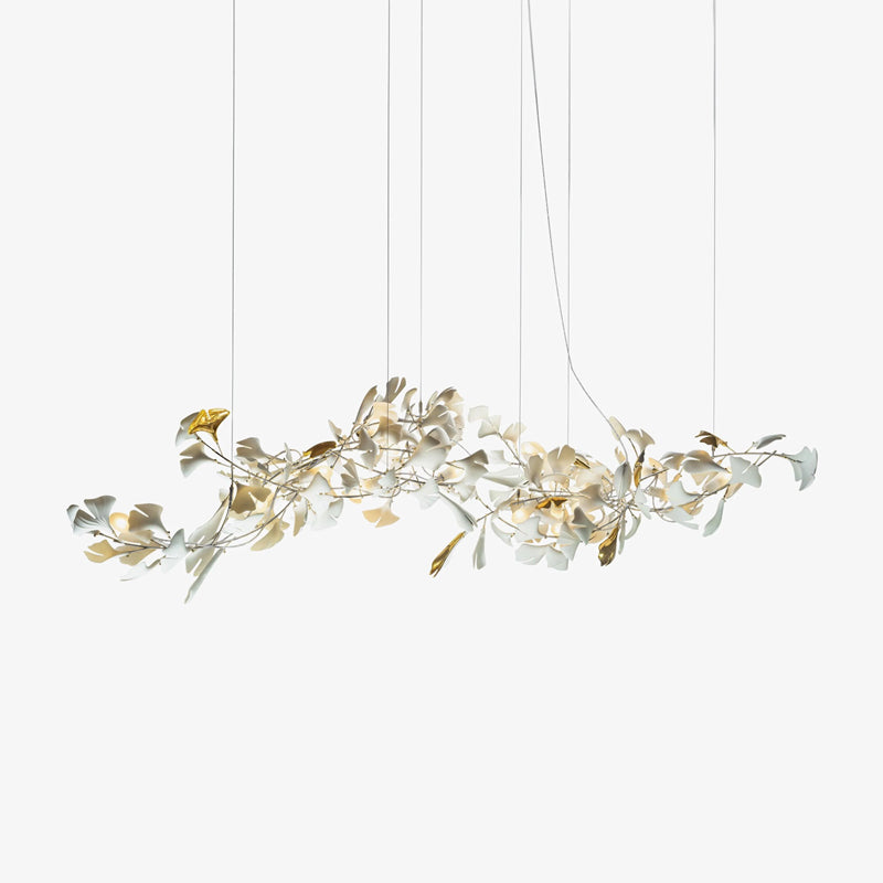 Porcelain Ginkgo Chandelier - Handcrafted, Energy Efficient Lighting