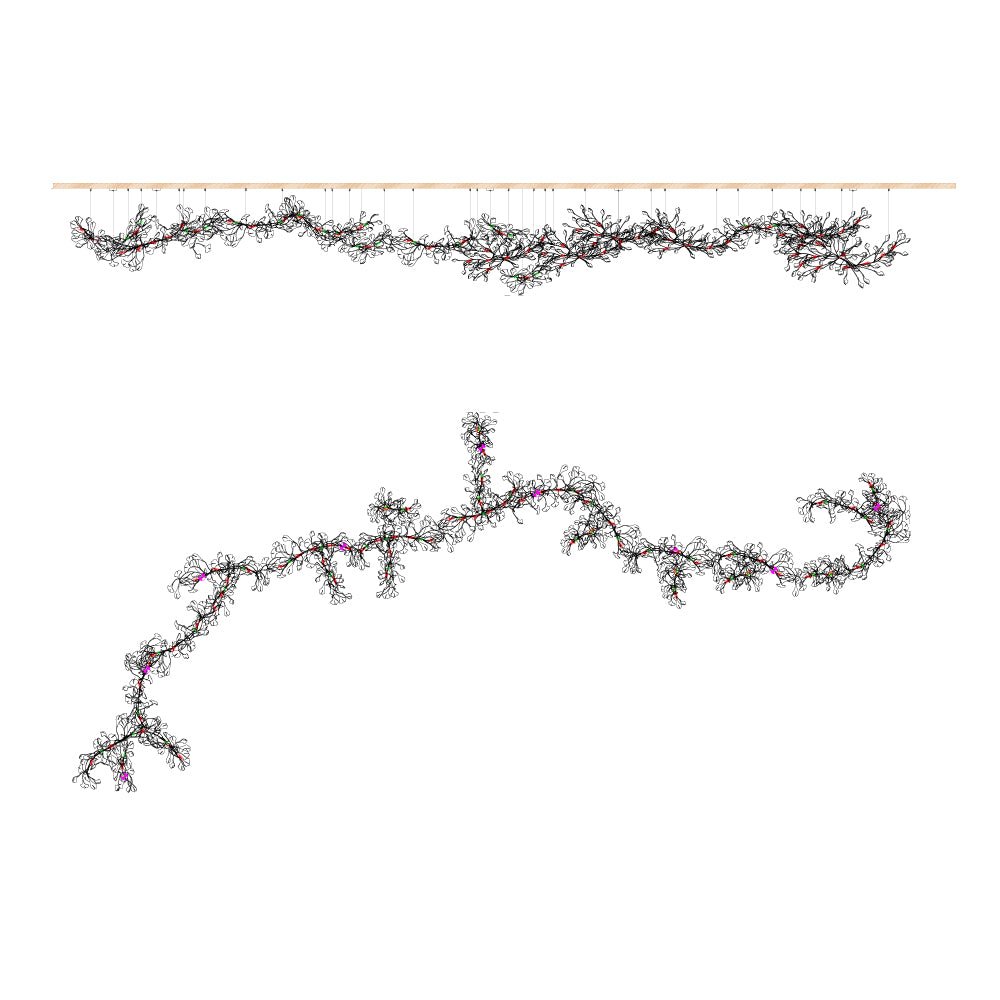 Porcelain Ginkgo Chandelier - Handcrafted, Energy Efficient Lighting