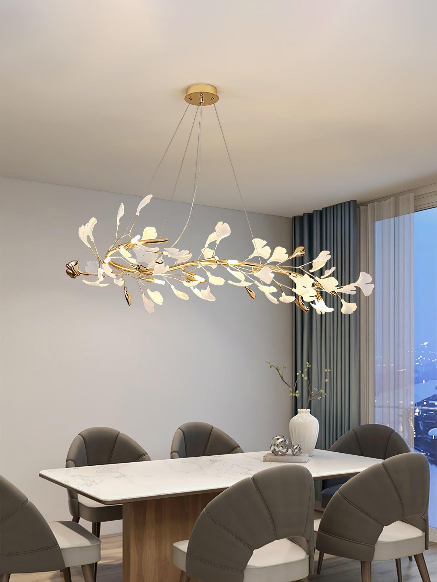 Leaf Garland Chandelier with Adjustable Brightness