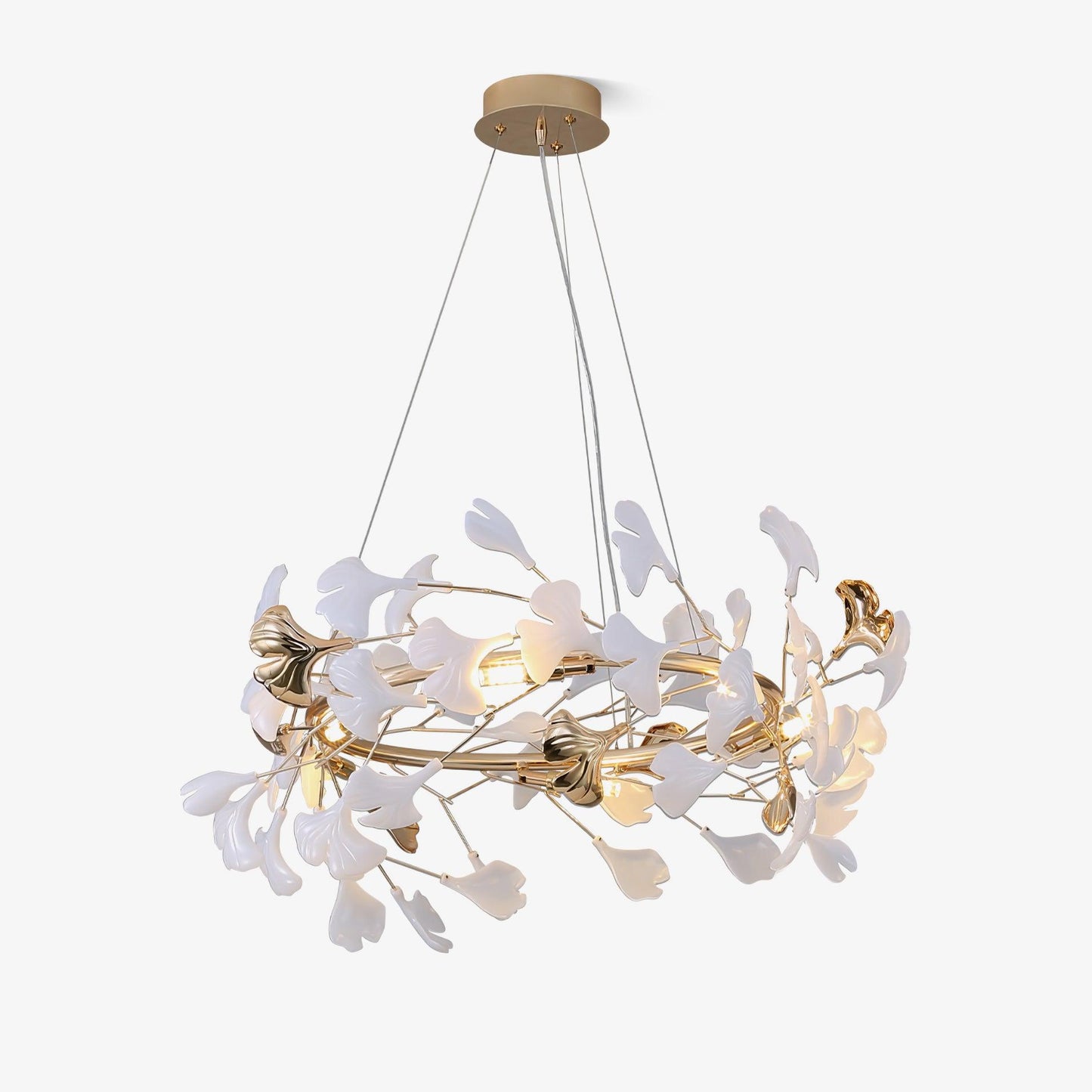 Leaf Garland Chandelier with Adjustable Brightness — detail view