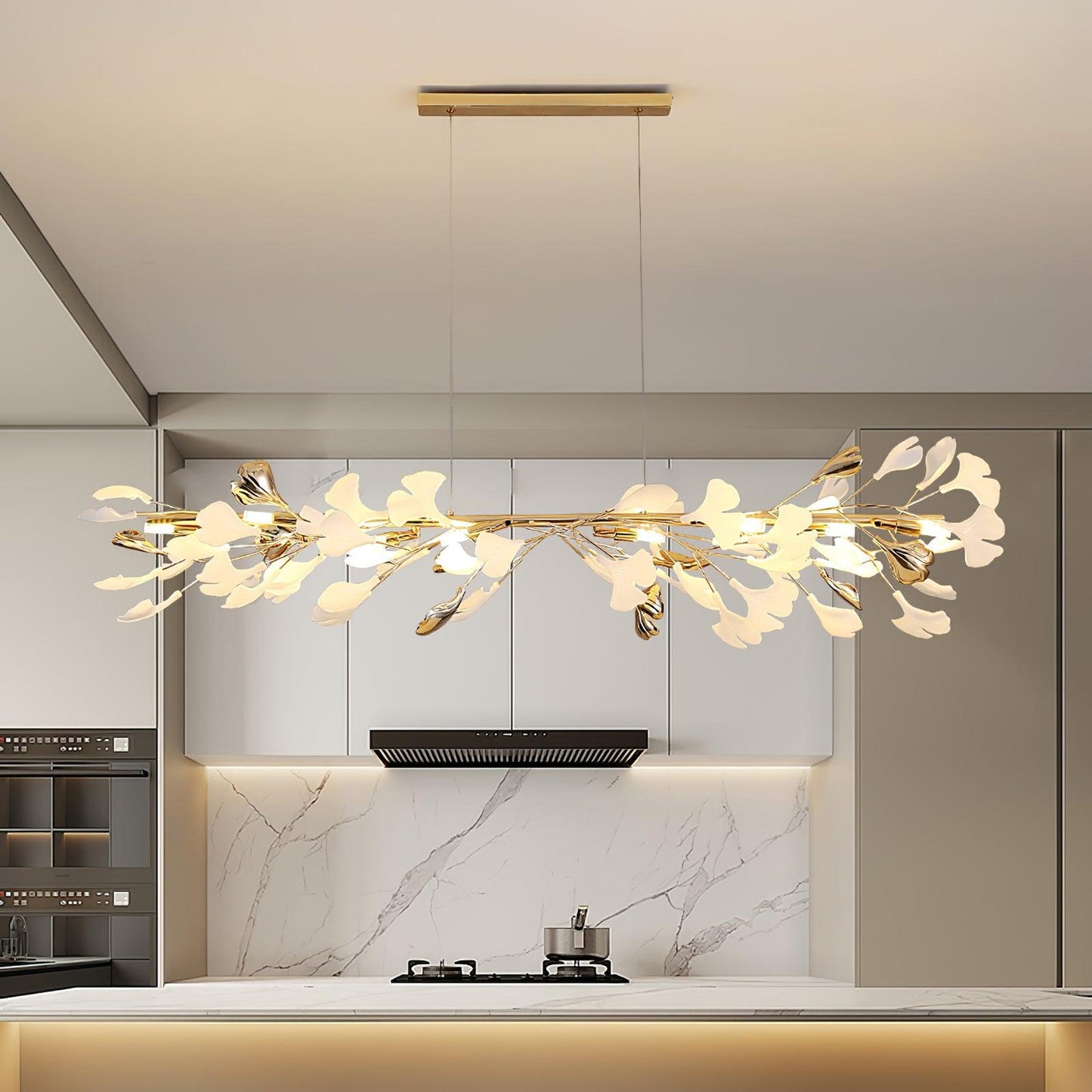 Leaf Garland Chandelier with Adjustable Brightness
