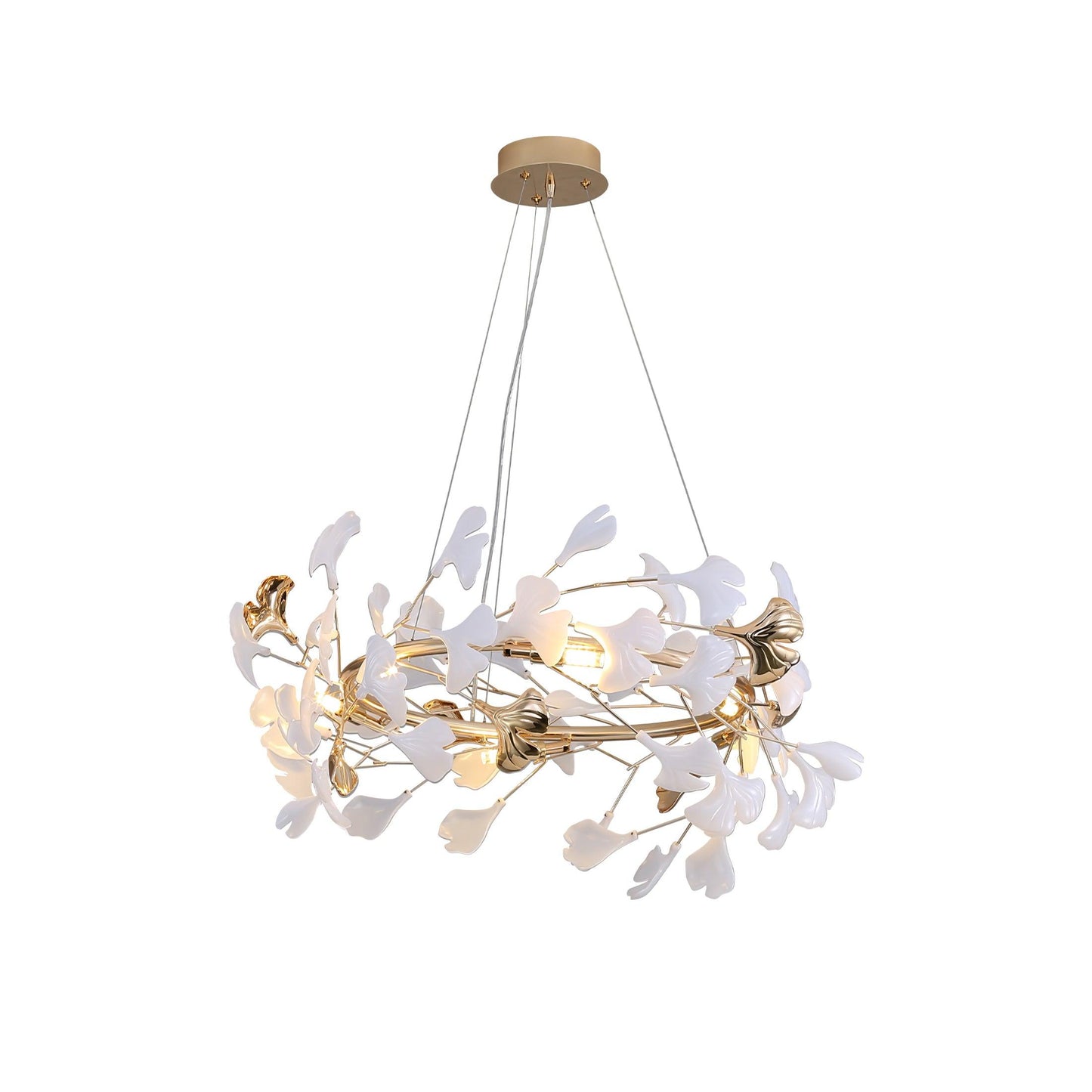 Leaf Garland Chandelier with Adjustable Brightness