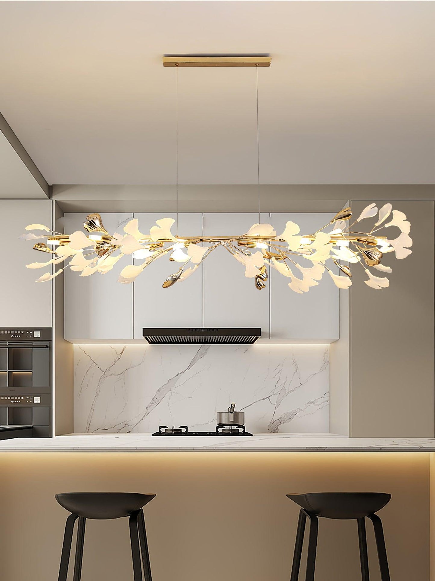 Leaf Garland Chandelier with Adjustable Brightness