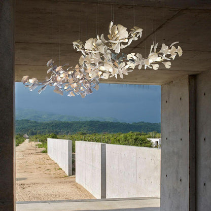Porcelain Ginkgo Chandelier - Handcrafted, Energy Efficient Lighting