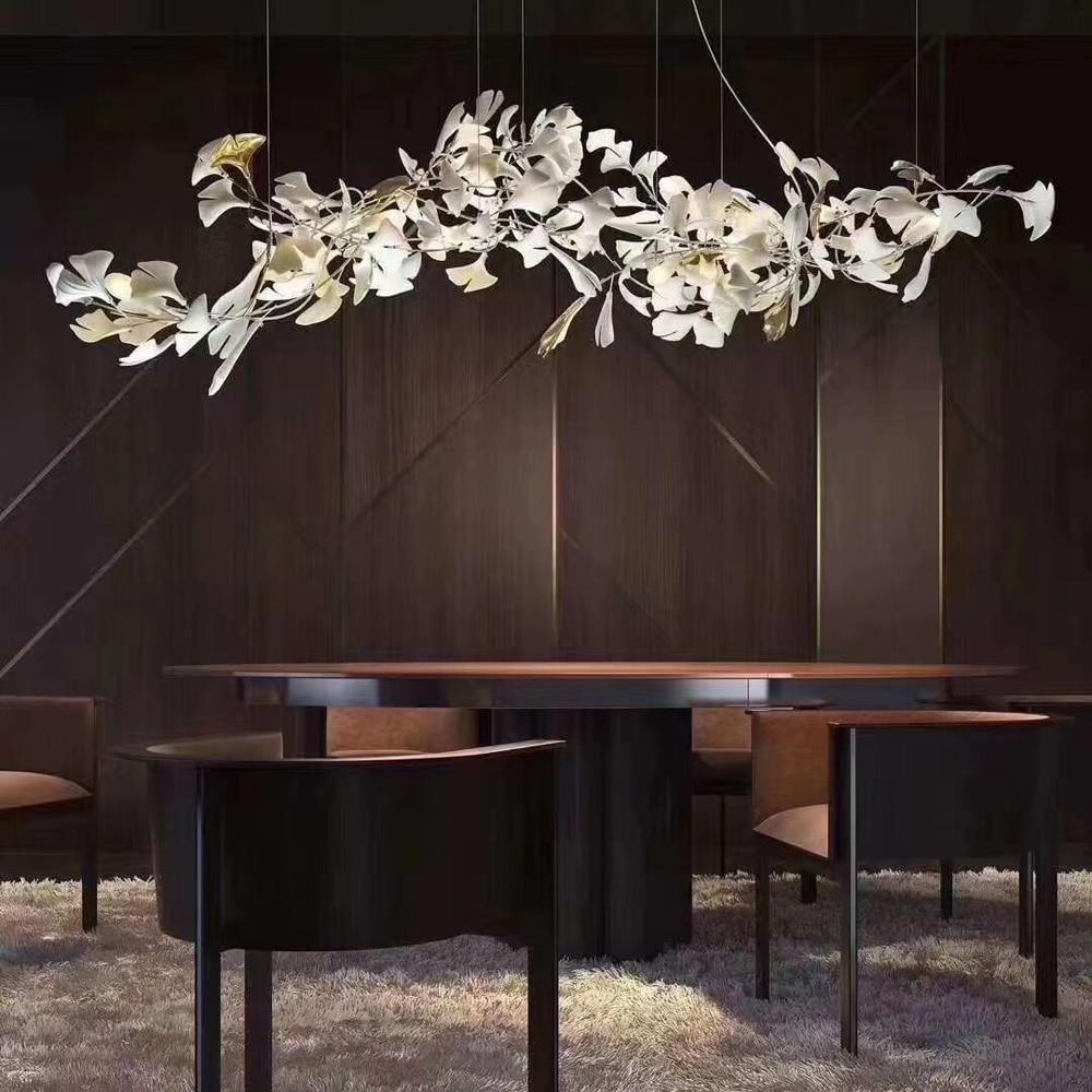 Porcelain Ginkgo Chandelier - Handcrafted, Energy Efficient Lighting