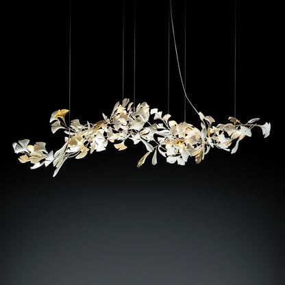 Porcelain Ginkgo Chandelier - Handcrafted, Energy Efficient Lighting