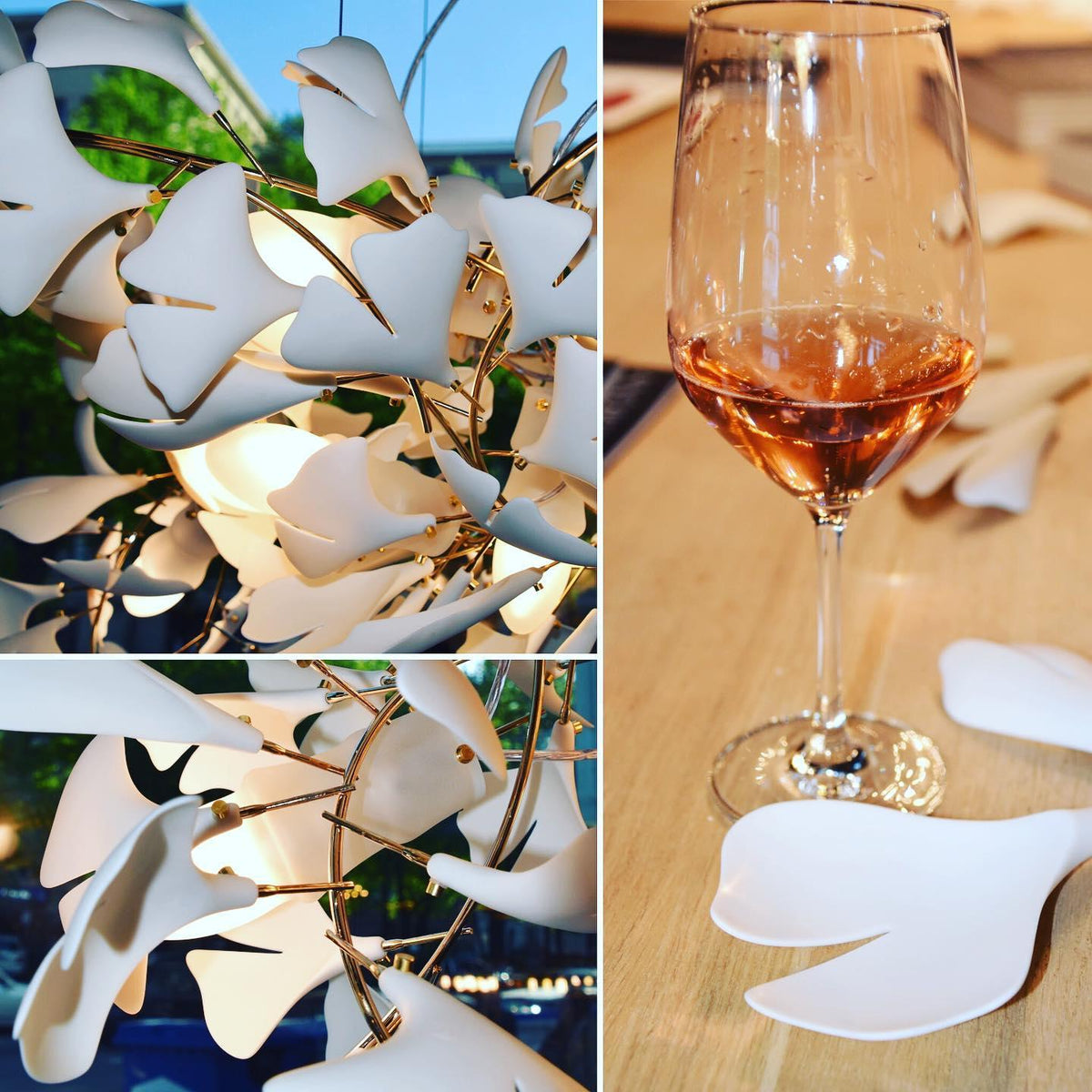 Porcelain Ginkgo Chandelier - Handcrafted, Energy Efficient Lighting