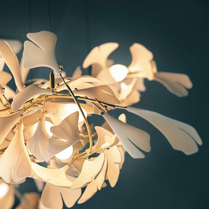 Porcelain Ginkgo Chandelier - Handcrafted, Energy Efficient Lighting