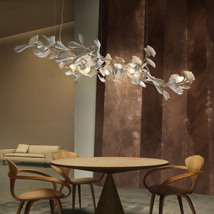 Porcelain Ginkgo Chandelier - Handcrafted, Energy Efficient Lighting