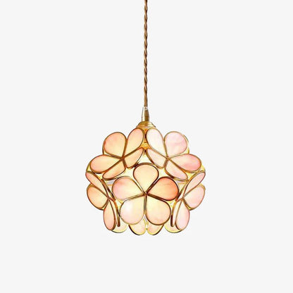 Glass Petal Pendant Light, Soft Ambient Glow — front view