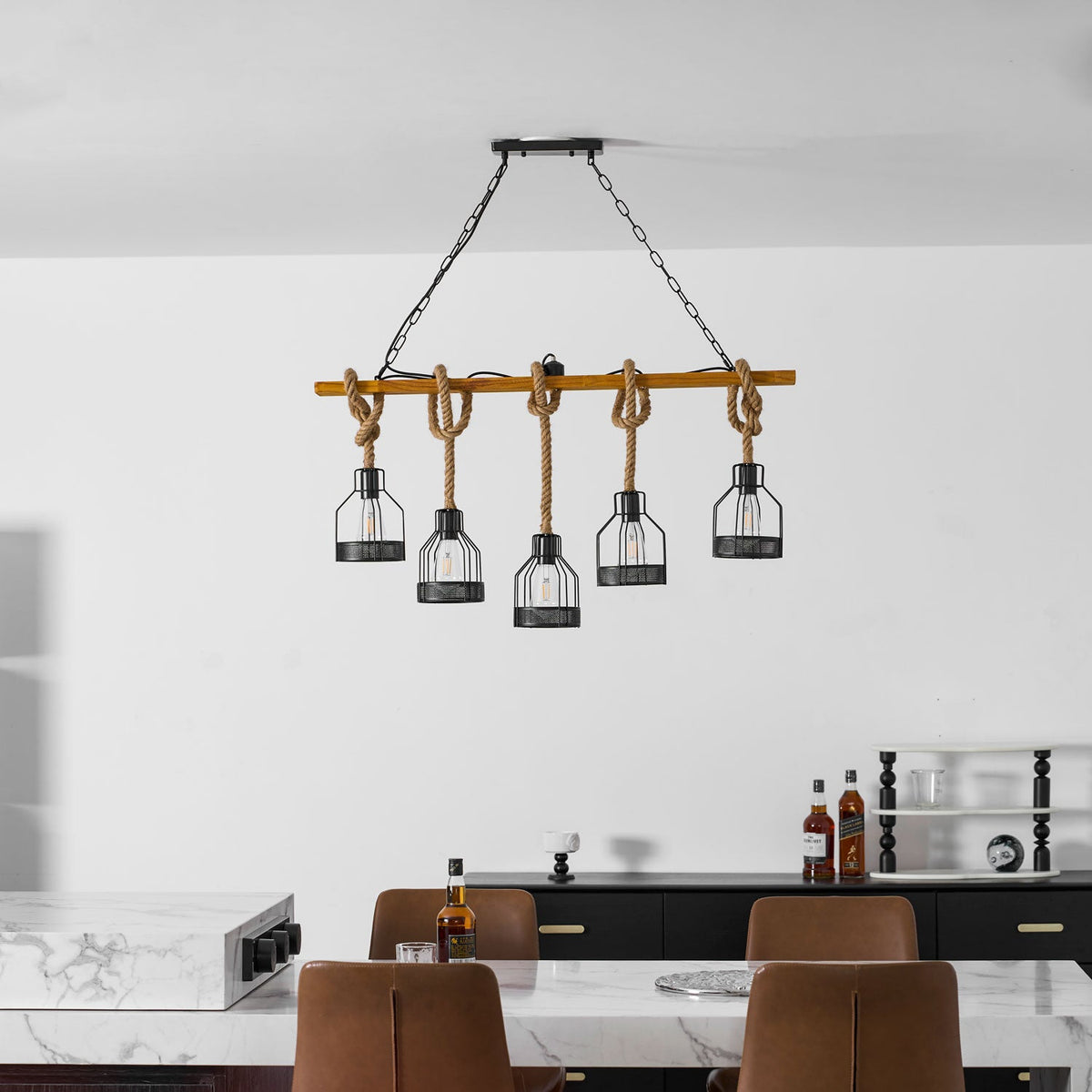 Hemp Rope Industrial Grenade Chandelier Position 25