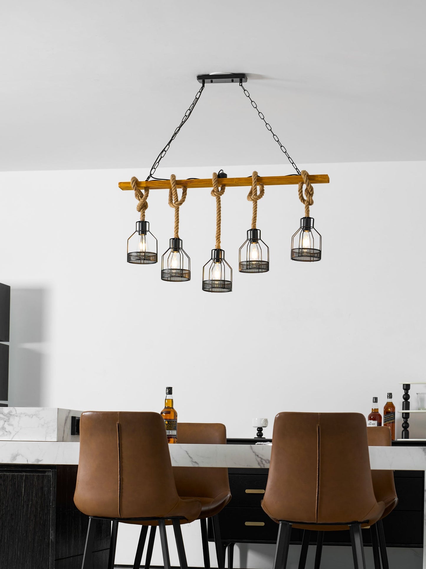 Hemp Rope Industrial Grenade Chandelier Position 27