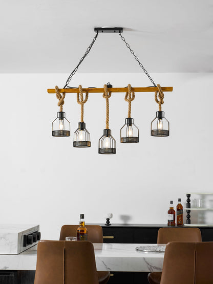 Hemp Rope Industrial Grenade Chandelier Position 20