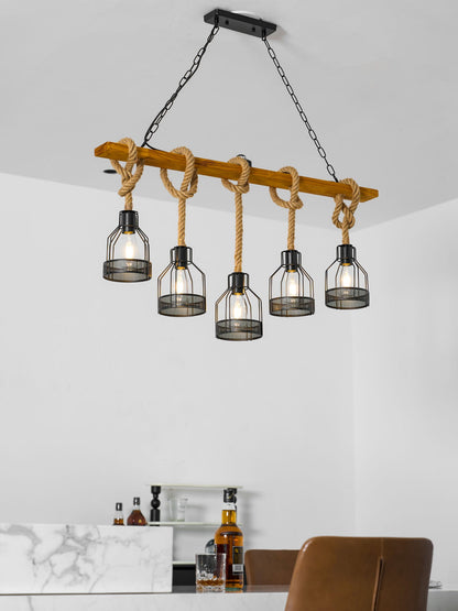 Hemp Rope Industrial Grenade Chandelier Position 21