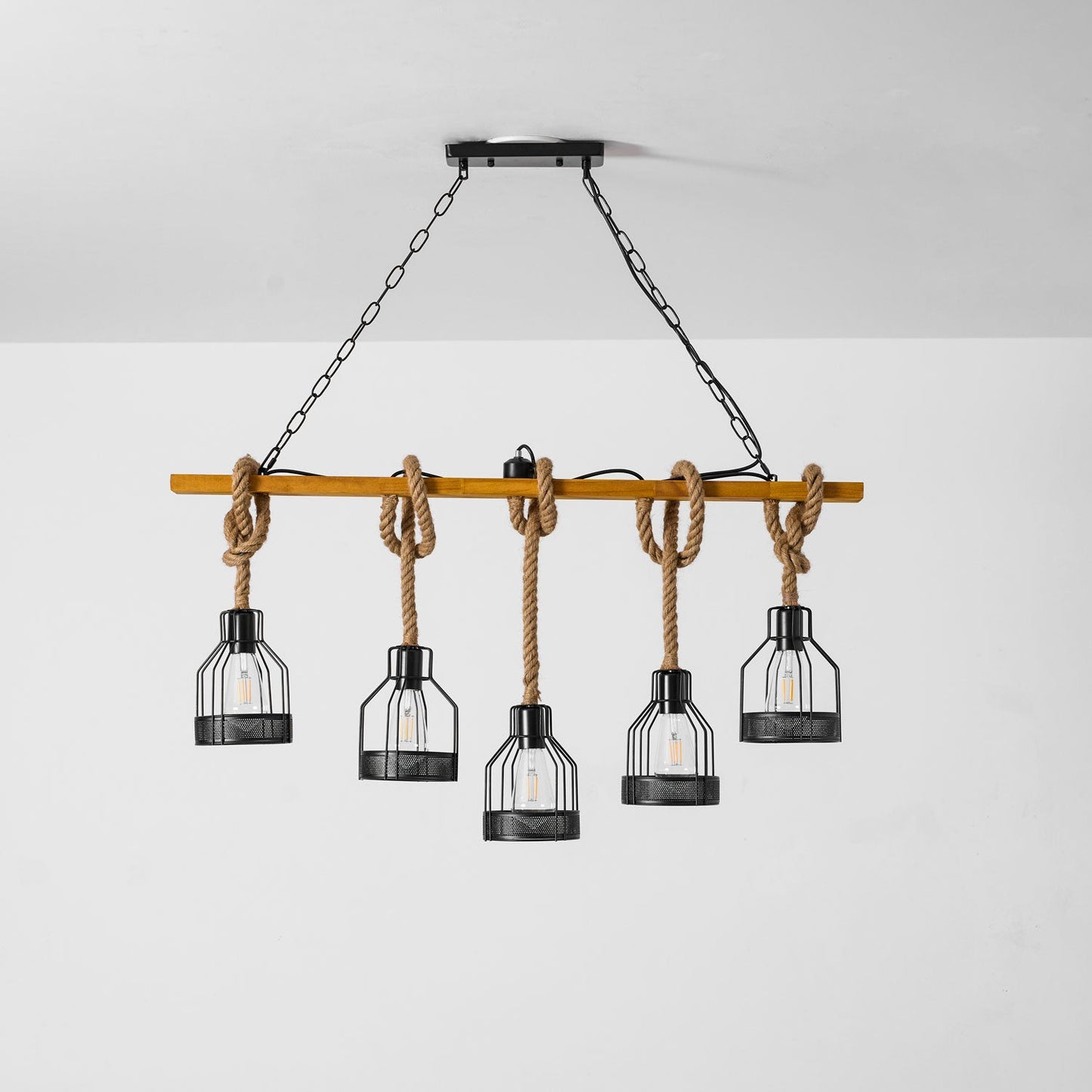 Hemp Rope Industrial Grenade Chandelier Position 37