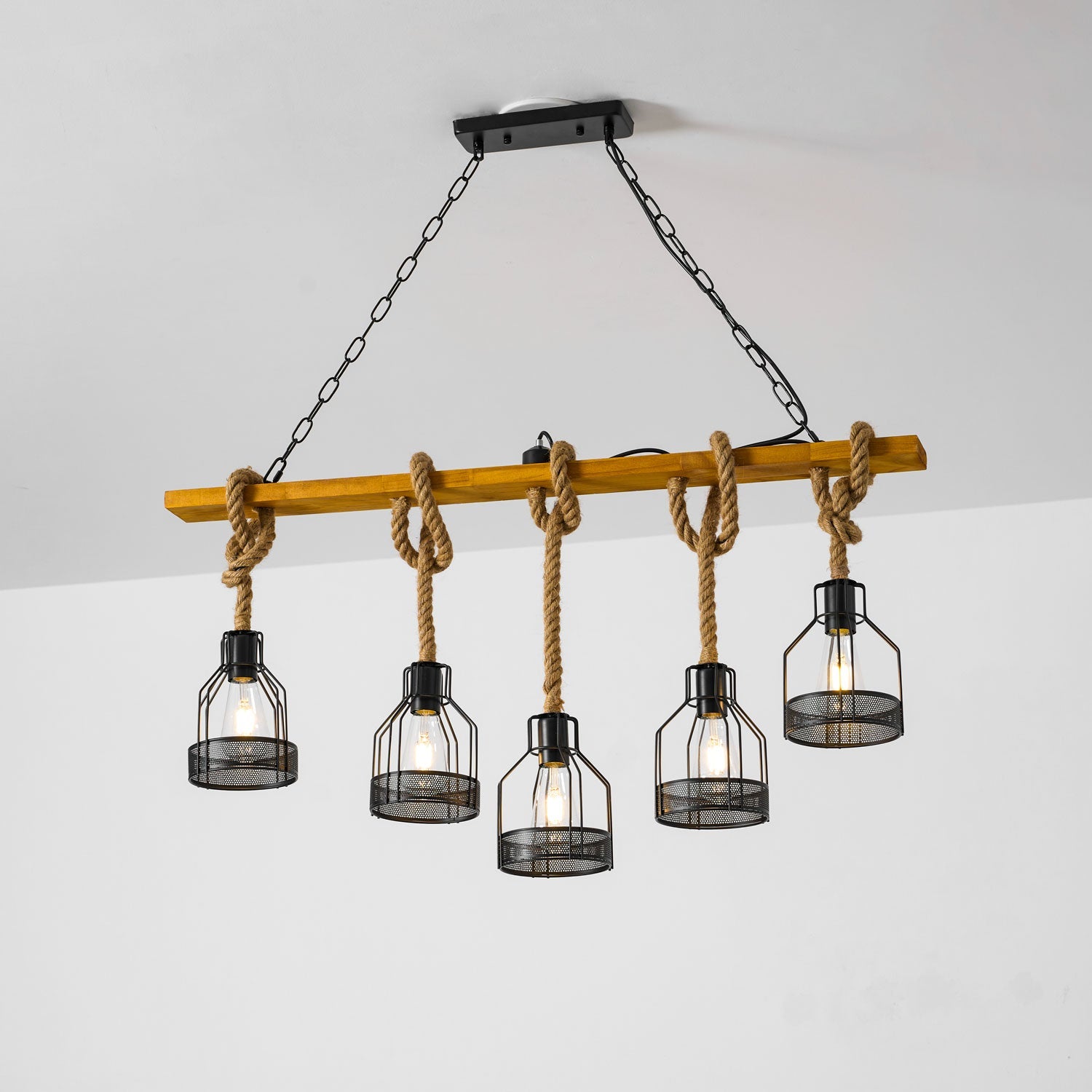 Hemp Rope Industrial Grenade Chandelier Position 22