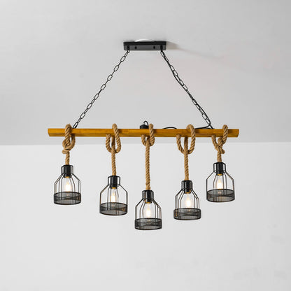 Hemp Rope Industrial Grenade Chandelier Position 23