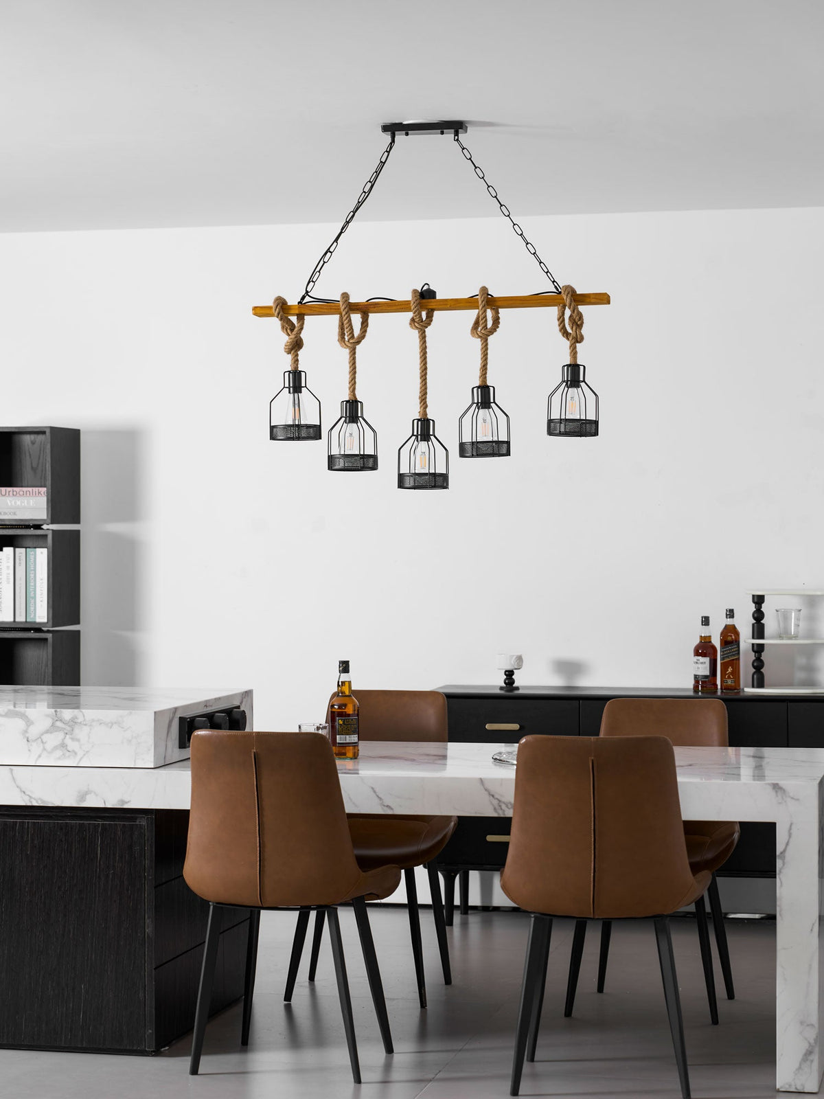 Hemp Rope Industrial Grenade Chandelier Position 26