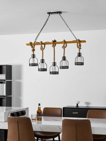 Hemp Rope Industrial Grenade Chandelier Position 28