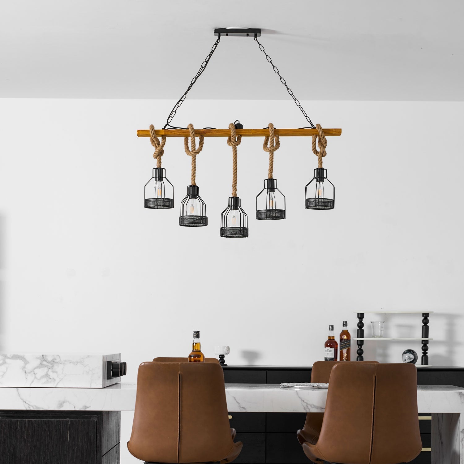 Hemp Rope Industrial Grenade Chandelier Position 29