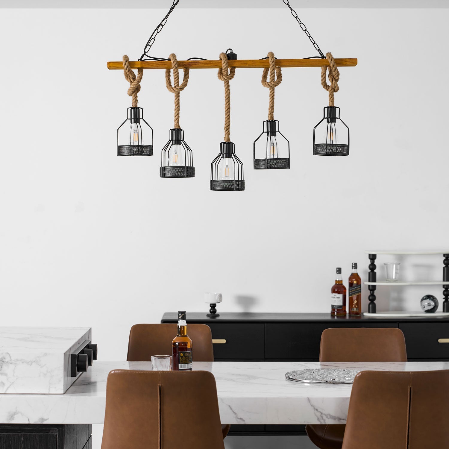Hemp Rope Industrial Grenade Chandelier Position 30