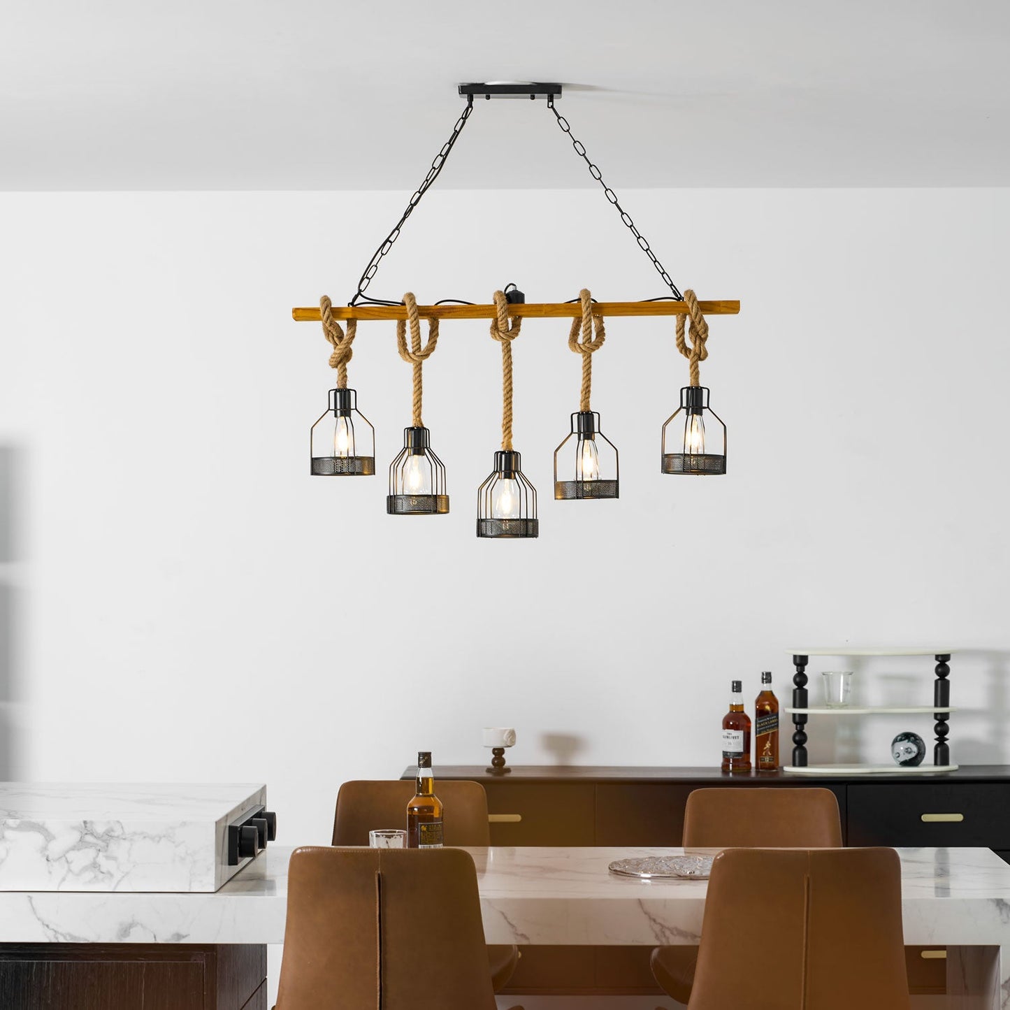 Hemp Rope Industrial Grenade Chandelier Position 31