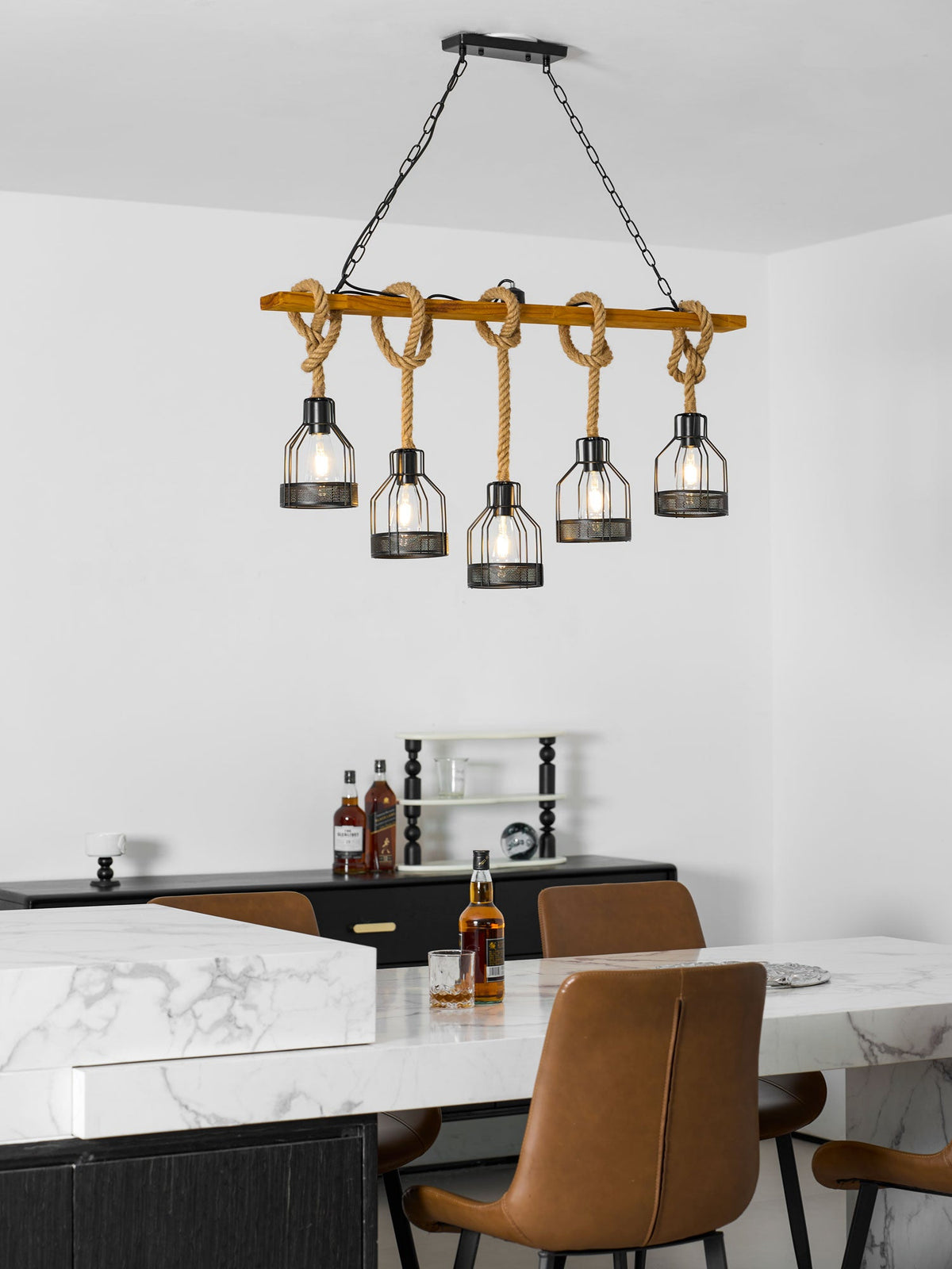 Hemp Rope Industrial Grenade Chandelier Position 32