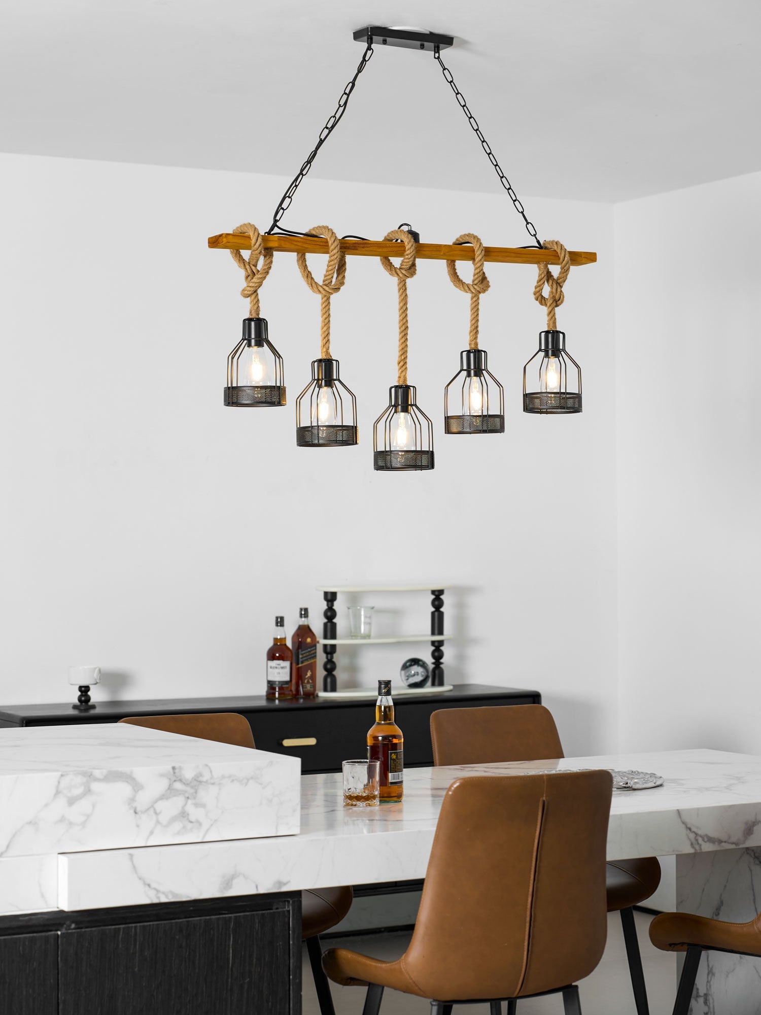 Hemp Rope Industrial Grenade Chandelier Position 32