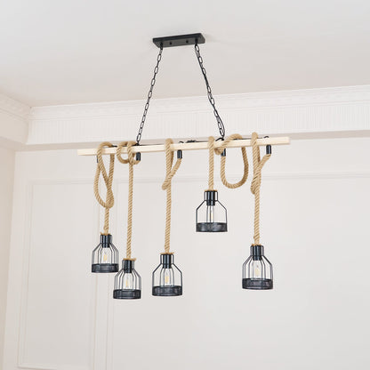 Hemp Rope Industrial Grenade Chandelier Position 13
