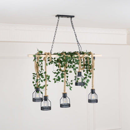 Hemp Rope Industrial Grenade Chandelier Position 11