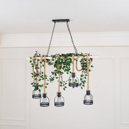 Hemp Rope Industrial Grenade Chandelier Position 12