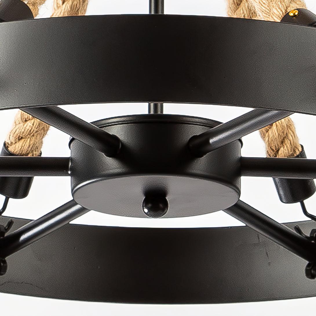 Hemp Rope Industrial Horn Chandelier Position 16