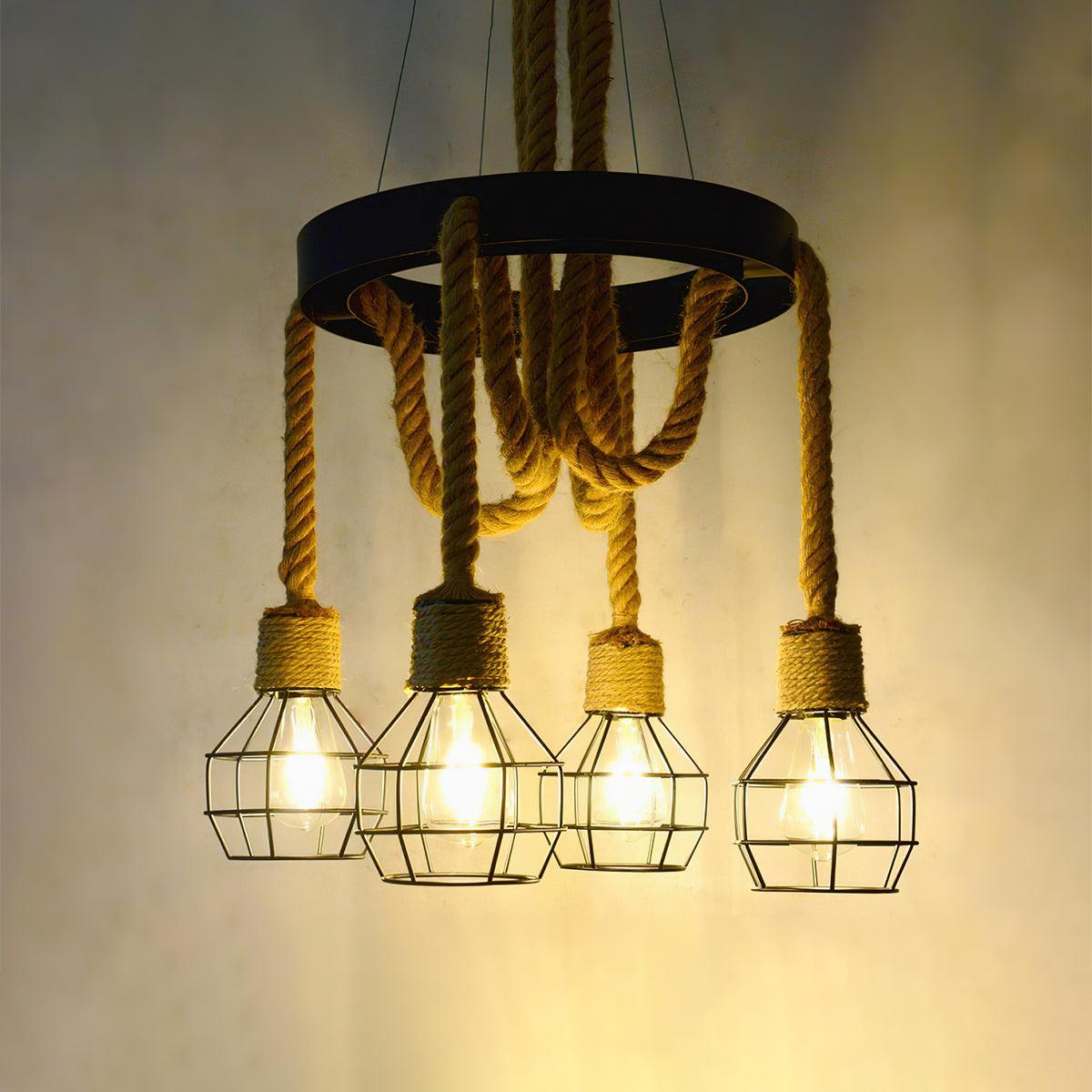 Hemp Rope Industrial Starfall Chandelier Position 28