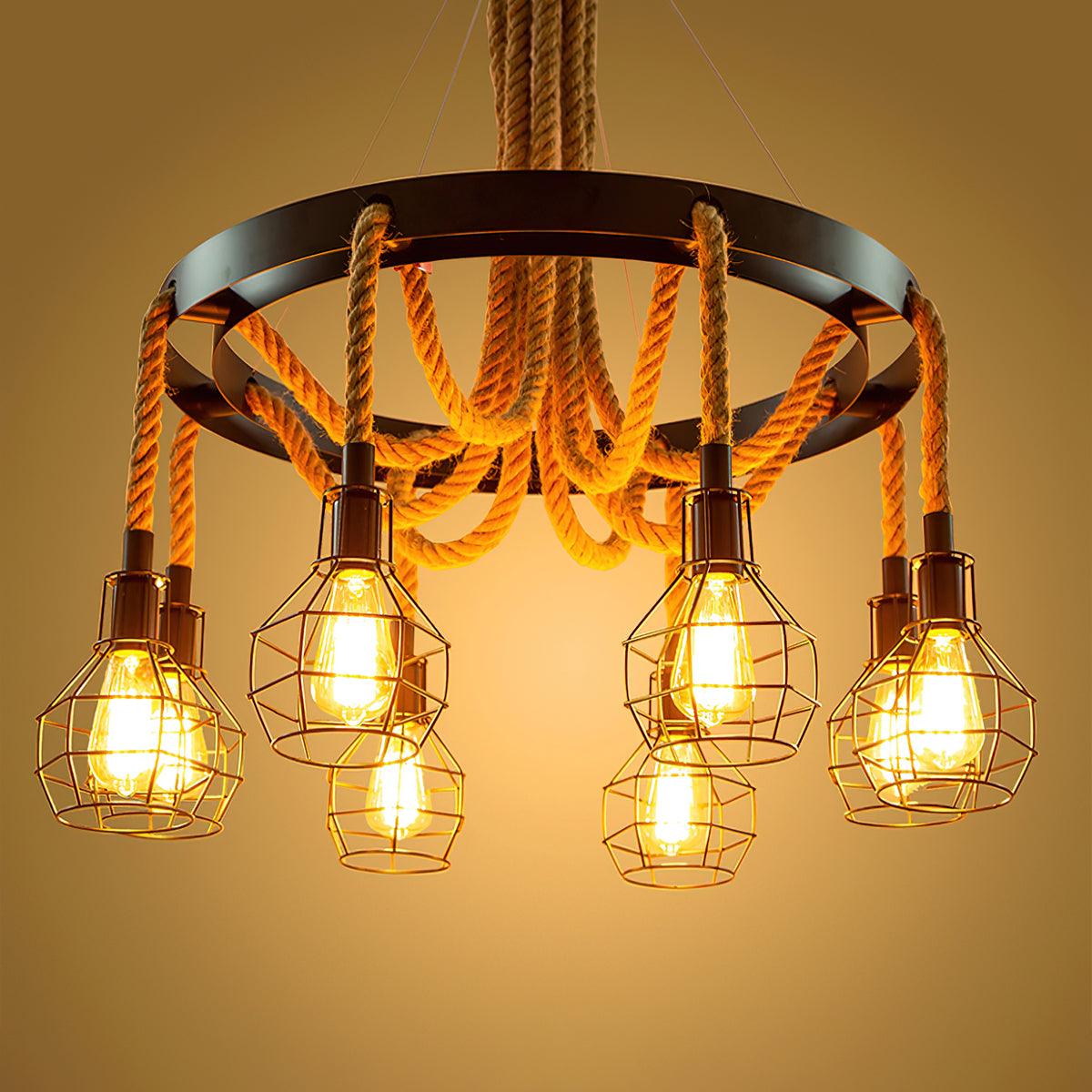 Hemp Rope Industrial Starfall Chandelier Position 27