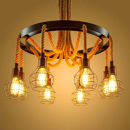 Hemp Rope Industrial Starfall Chandelier Position 27