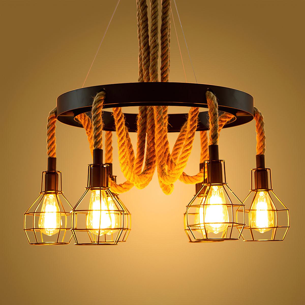 Hemp Rope Industrial Starfall Chandelier Position 26