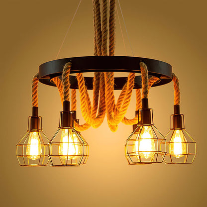Hemp Rope Industrial Starfall Chandelier Position 26