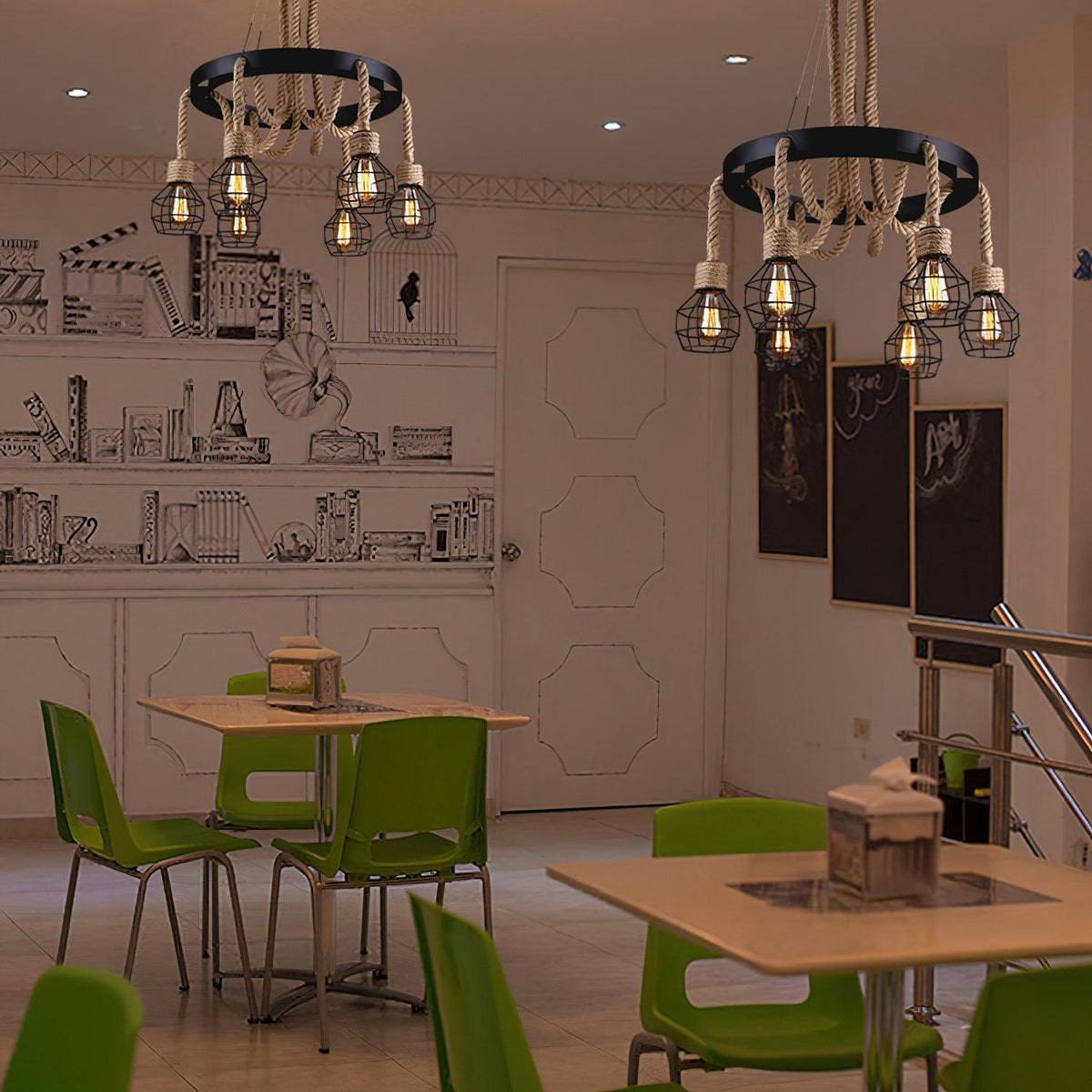 Hemp Rope Industrial Starfall Chandelier Position 14