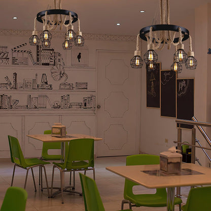 Hemp Rope Industrial Starfall Chandelier Position 14