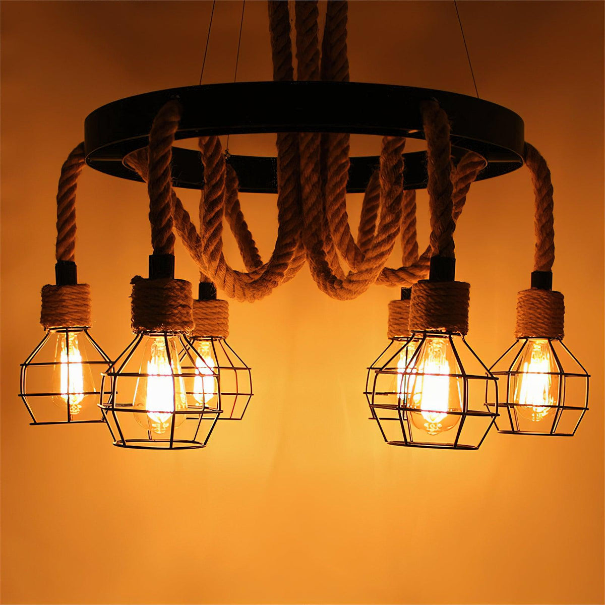 Hemp Rope Industrial Starfall Chandelier Position 25