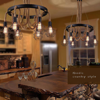 Hemp Rope Industrial Starfall Chandelier Position 15