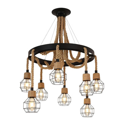 Hemp Rope Industrial Starfall Chandelier Position 22