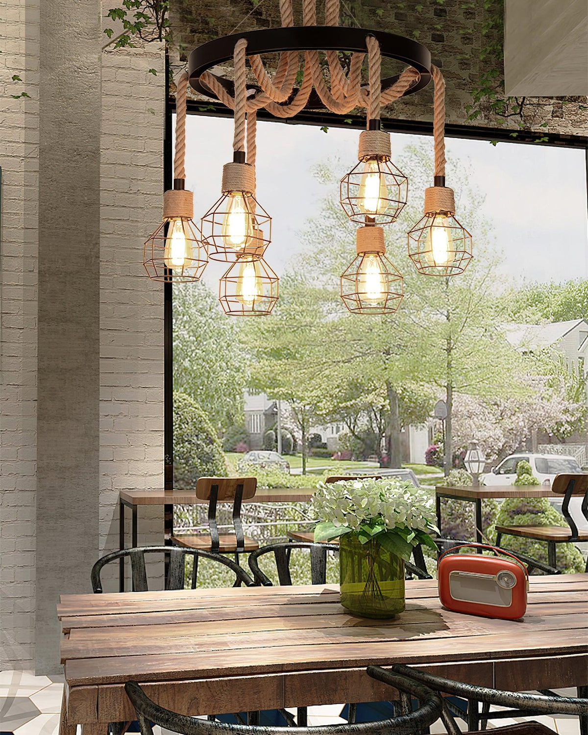 Hemp Rope Industrial Starfall Chandelier Position 18