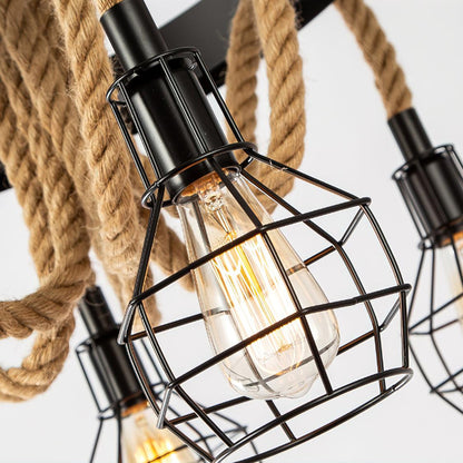 Hemp Rope Industrial Starfall Chandelier Position 20