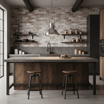 Industrial Metal Pendant Light, Vintage Design — front view