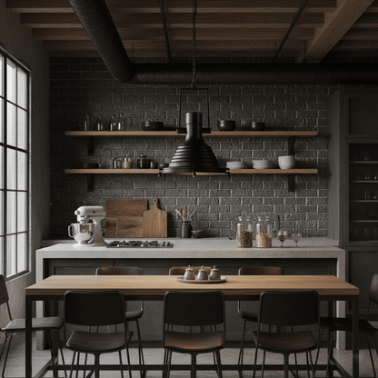 Industrial Metal Pendant Light, Vintage Design — lifestyle view