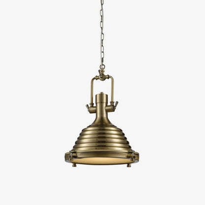 Industrial Metal Pendant Light, Vintage Design — front view