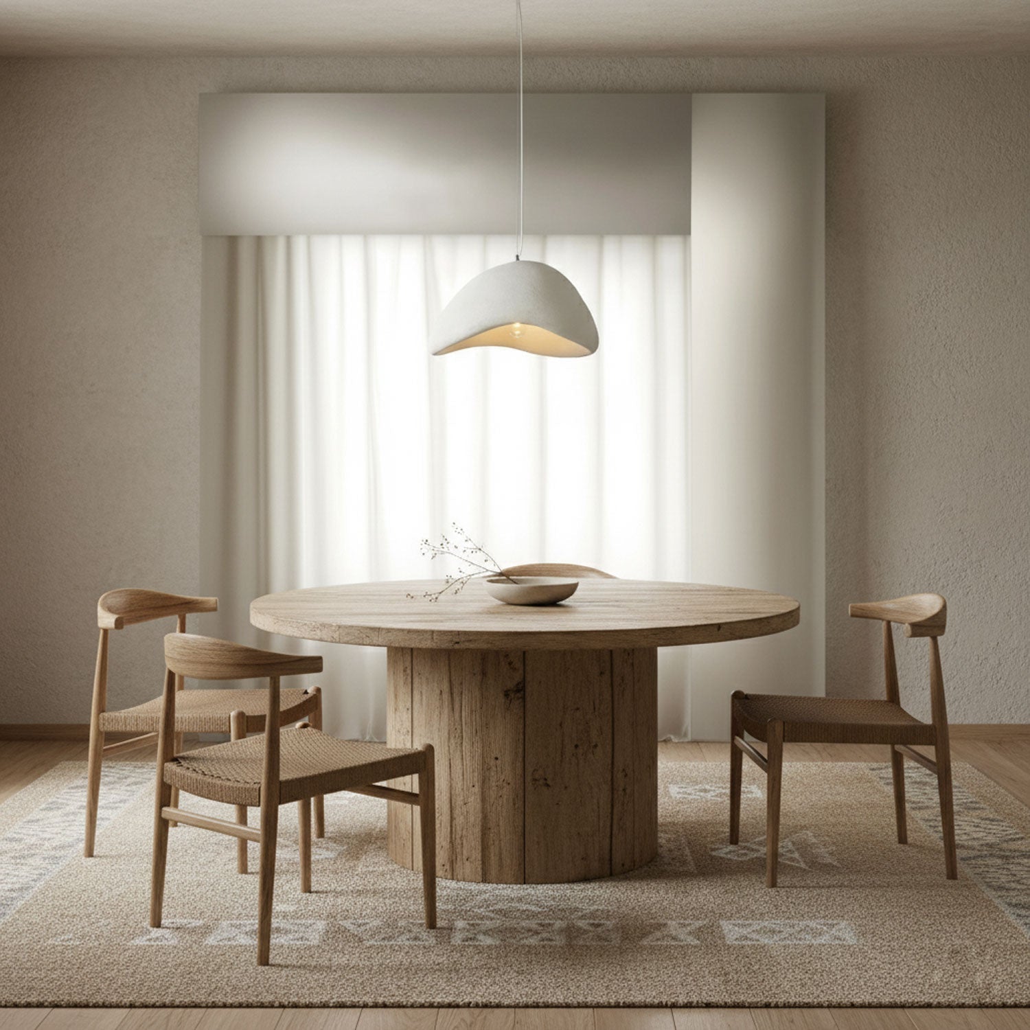 Layered Dome Pendant Light with Adjustable Height — front view