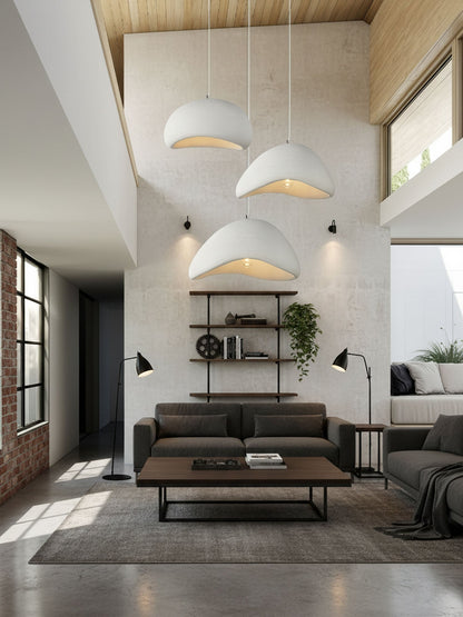 Layered Dome Pendant Light with Adjustable Height — detail view