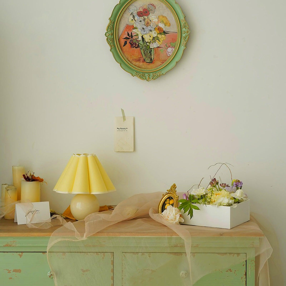 Knife Pleat Table Lamp, Soft Ambient Light